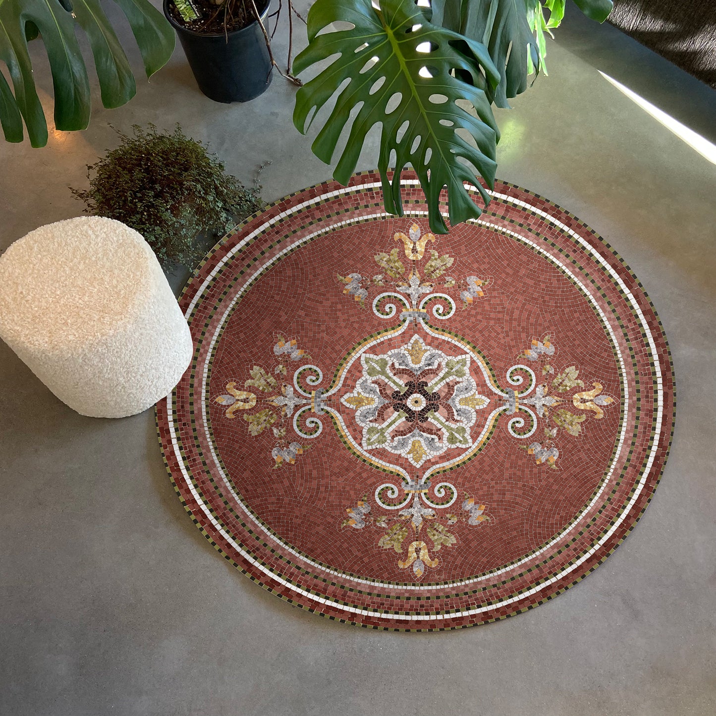 Assia vinyl round rug - Ø 130 cm