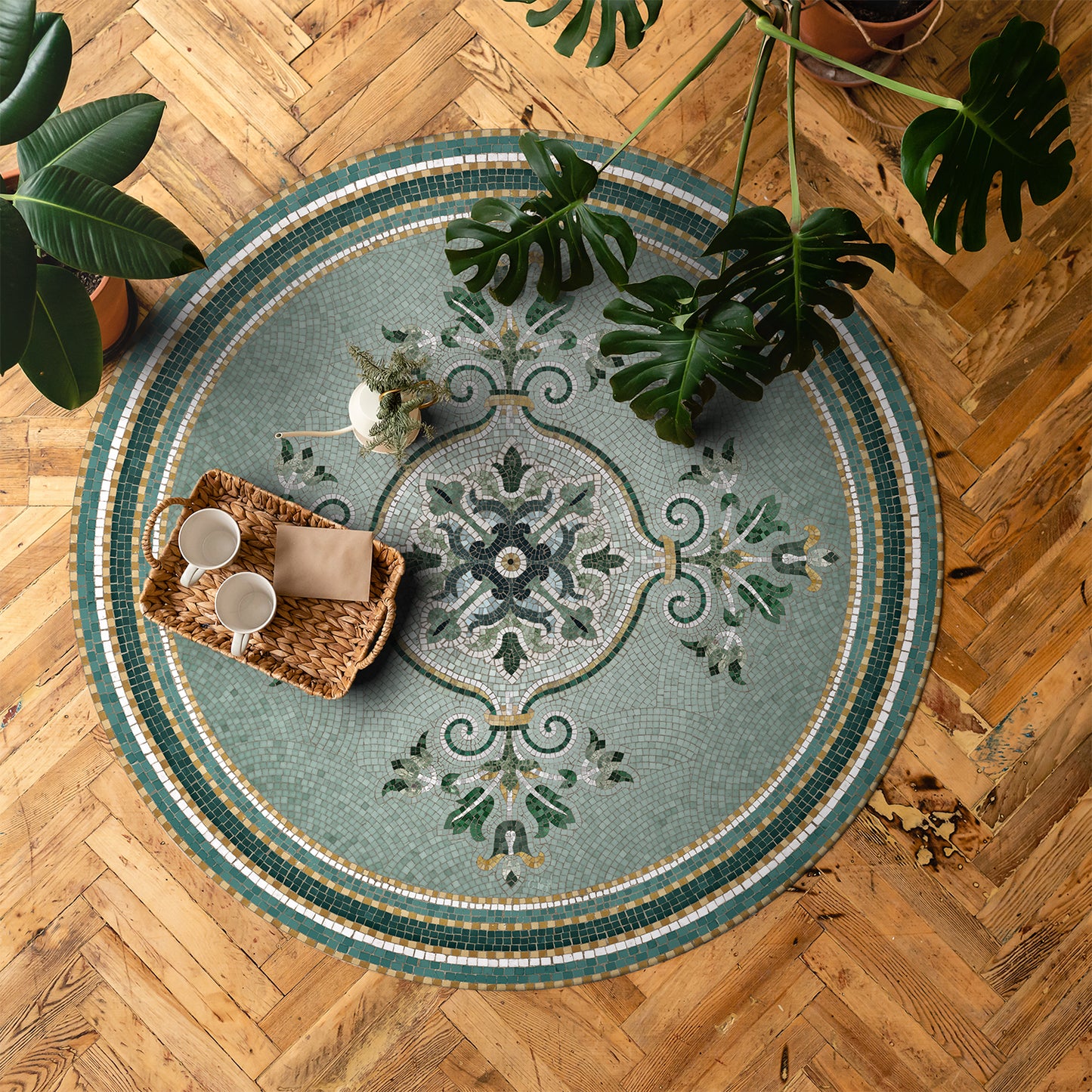 Amanda vinyl round rug - Ø 130 cm