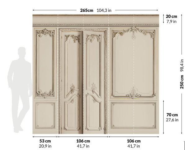 Set of Haussmann wood panels - Grege