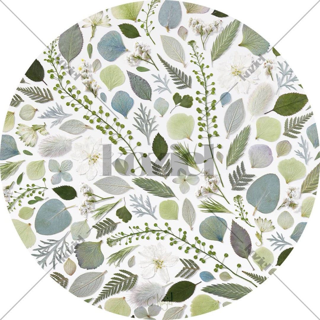 Country garden herbarium round vinyl placemat