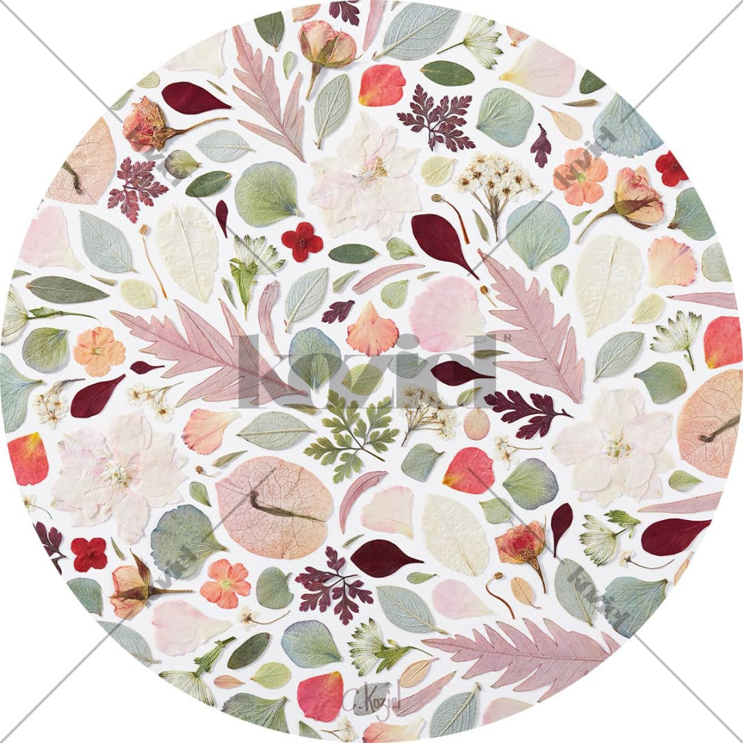 English garden herbarium round vinyl placemat