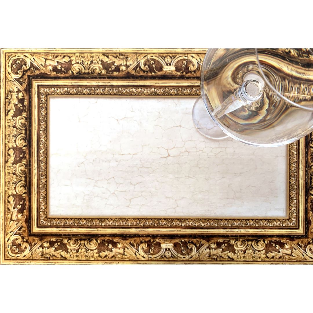 Gold frame vinyl placemat