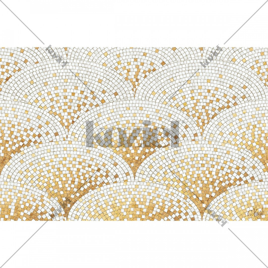 Golden mosaic vinyl placemat