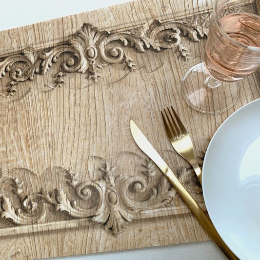 Haussmann elm wood woodworks vinyl placemat