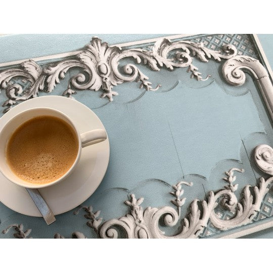 Light blue Haussmann woodworks vinyl placemat