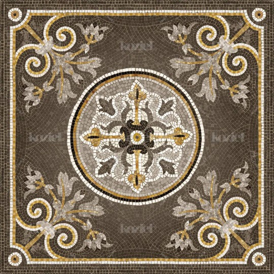 Sofia vinyl mosaic rug - Table size 98x98cm