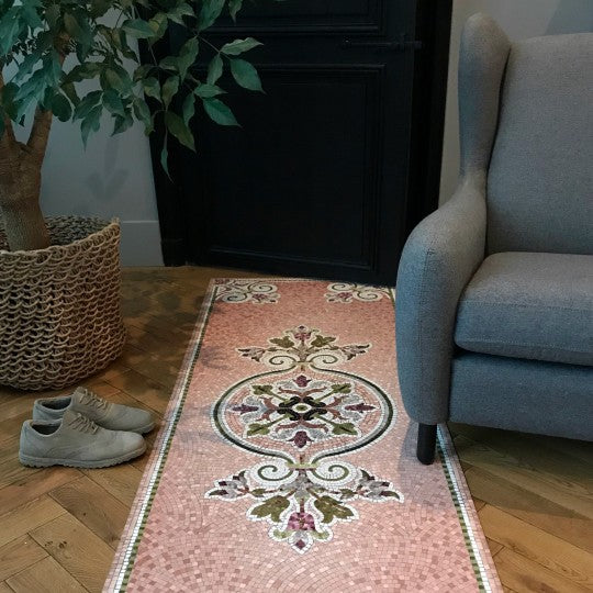 Flora vinyl mosaic rug - runner size