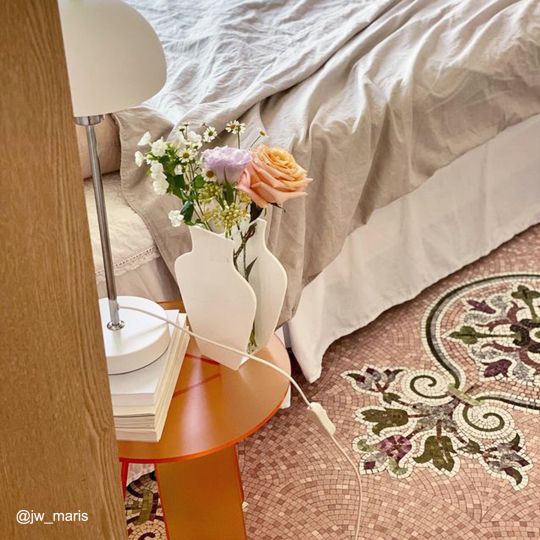 Flora vinyl mosaic rug - runner size