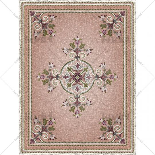 Flora vinyl mosaic rug - Wide 150 x 198