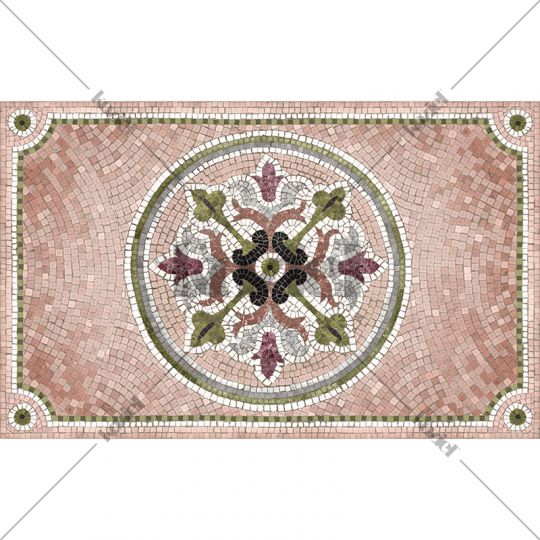 Flora vinyl mosaic rug 96x60cm