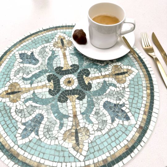 Round mosaic vinyl placemat Alma