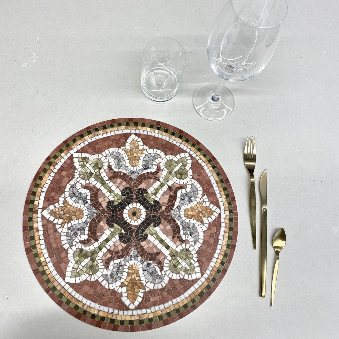 Round Mosaic vinyl placemat Assia