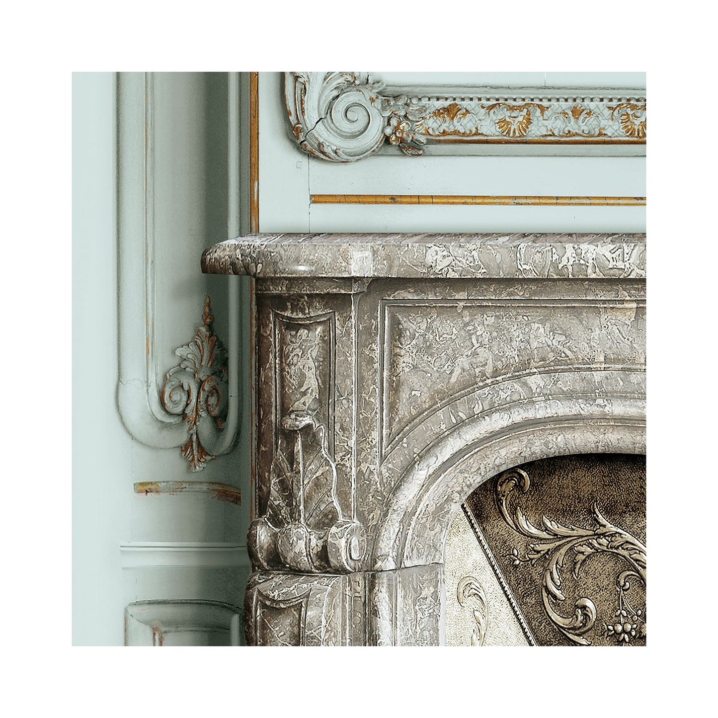 Set of Haussmann wood panels - Aqua