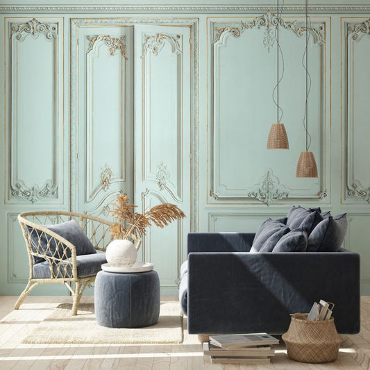 Set of Haussmann wood panels - Aqua