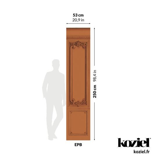 Set of Haussmann wood panels - Burnt Sienna