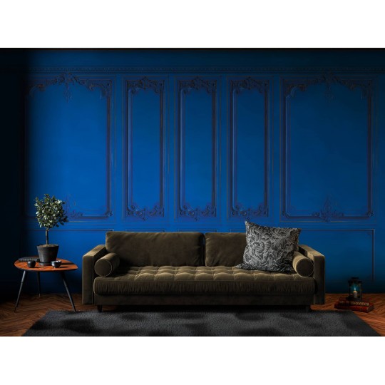 Set of Haussmann wood panels - cobalt blue