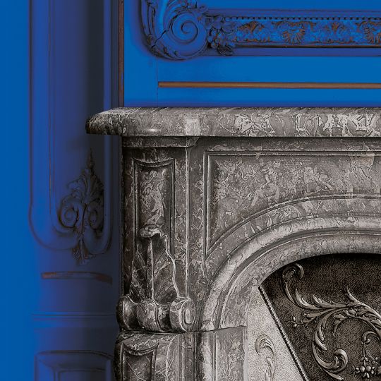 Set of Haussmann wood panels - cobalt blue