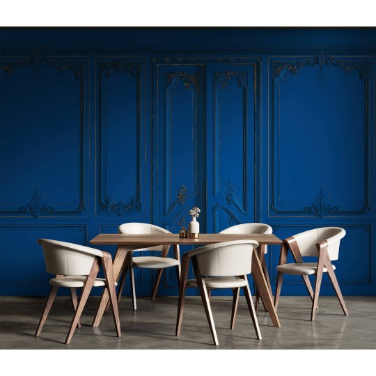 Set of Haussmann wood panels - cobalt blue