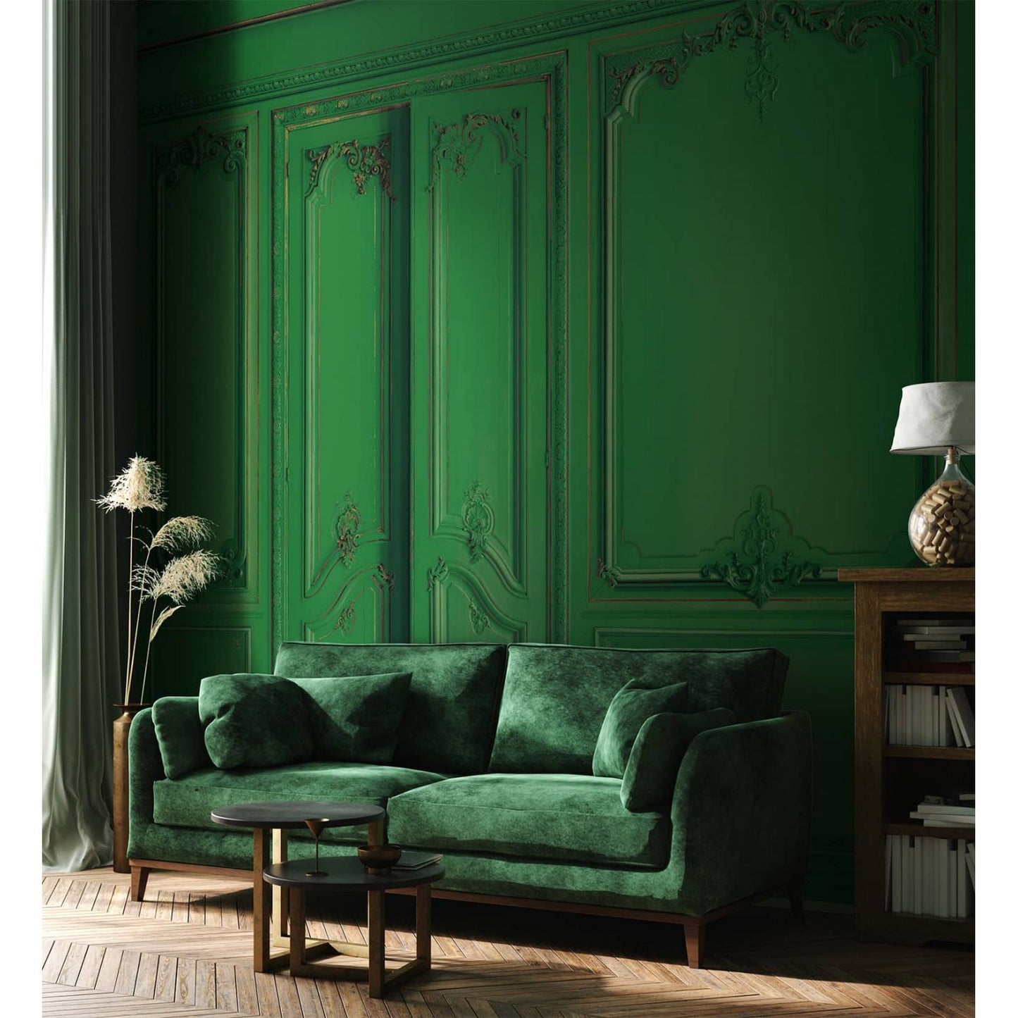 Set of Haussmann wood panels - Emerald