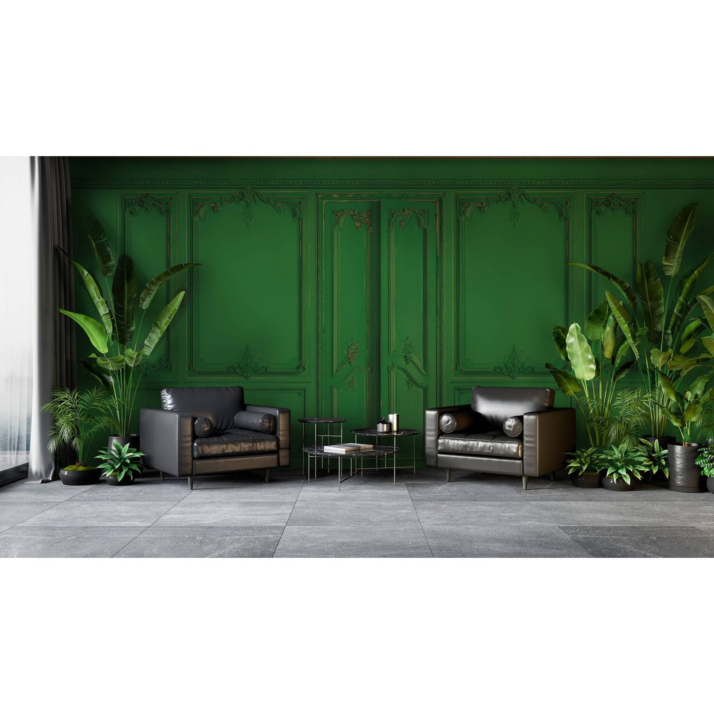 Set of Haussmann wood panels - Emerald