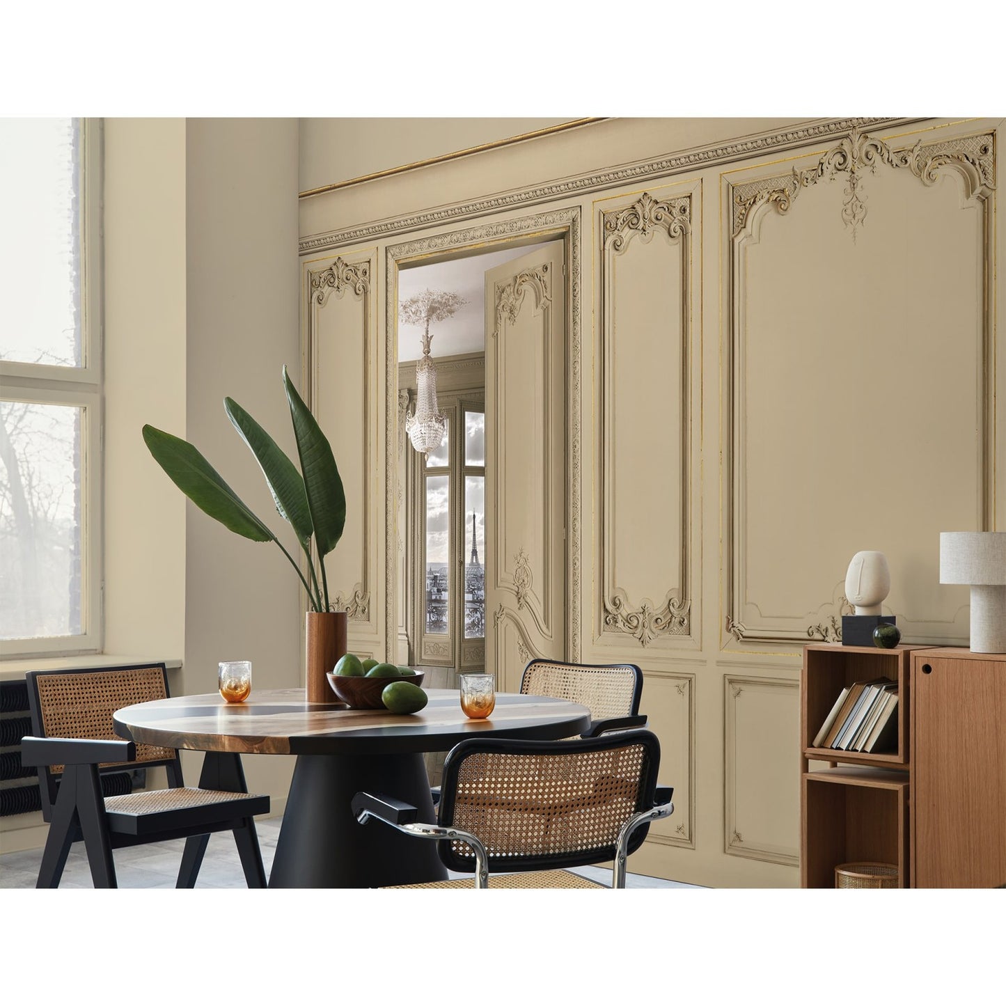 Set of Haussmann wood panels - Latte