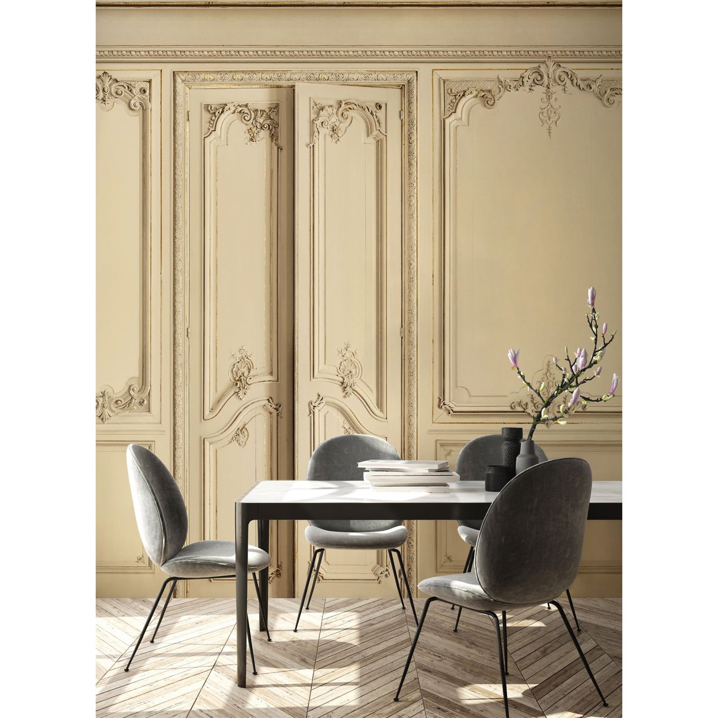 Set of Haussmann wood panels - Latte