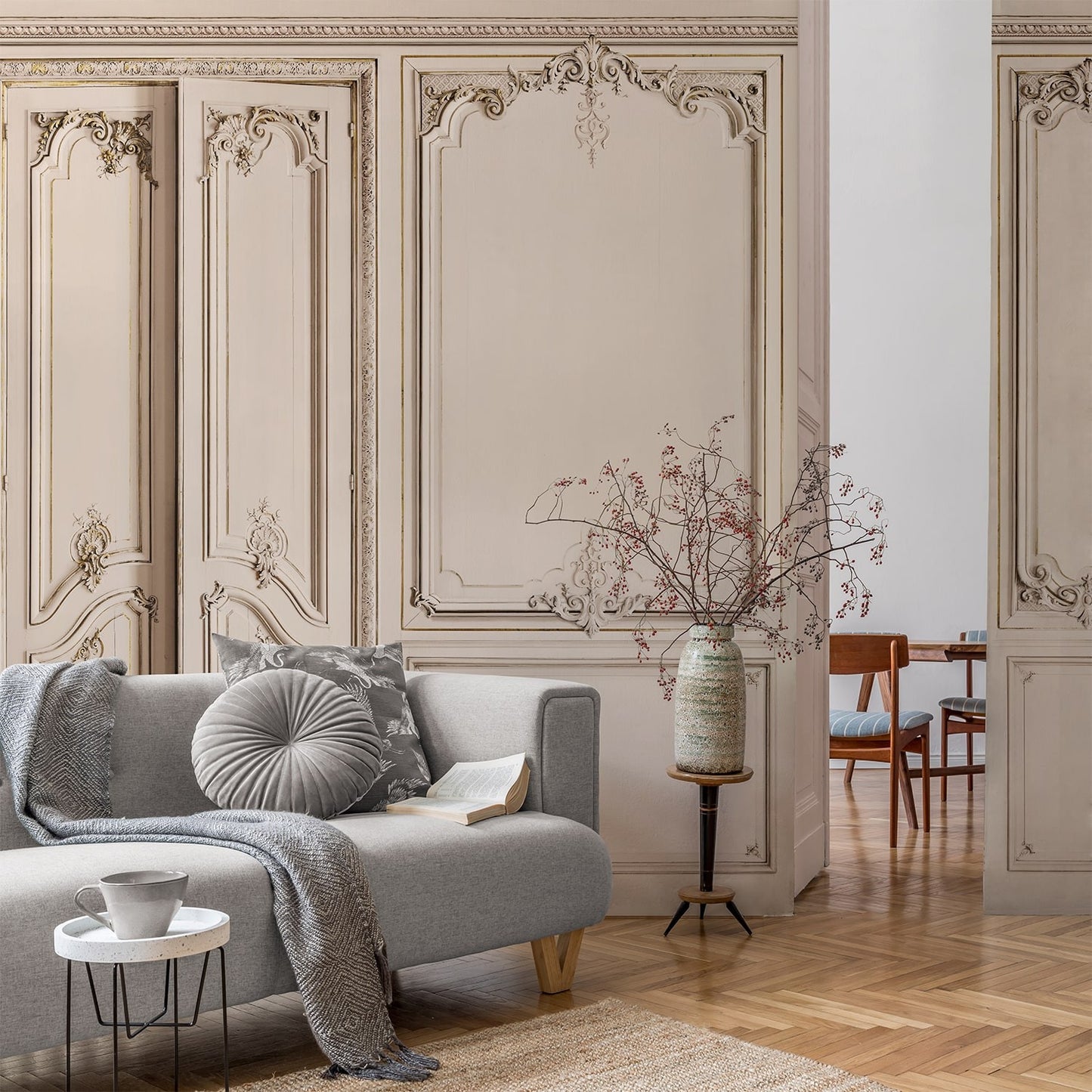 Set of Haussmann wood panels - Linen