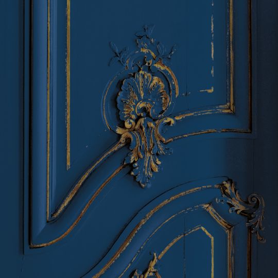 Set of Haussmann wood panels - Night blue