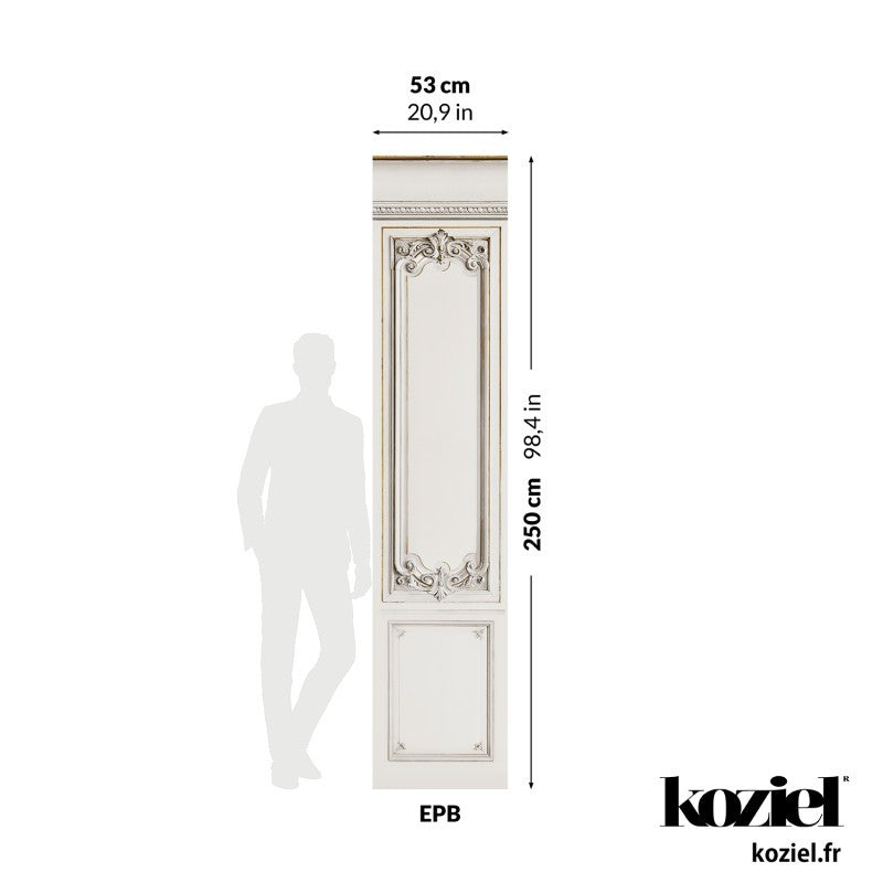 Set of Haussmann wood panels - porcelaine white