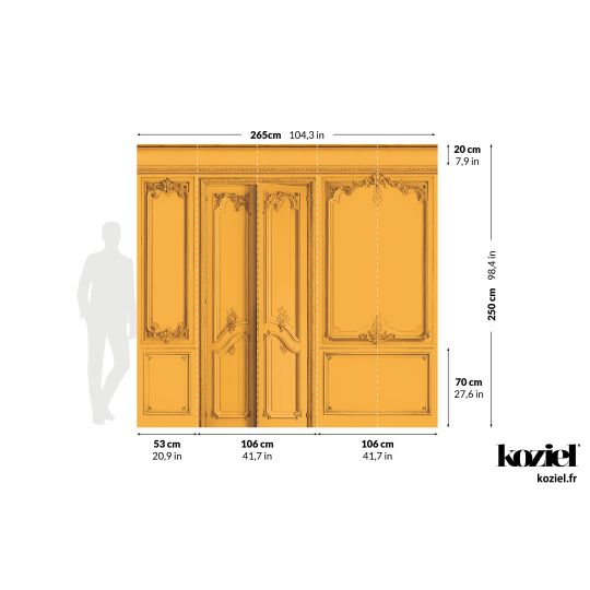 Set of Haussmann wood panels - Saffron yellow