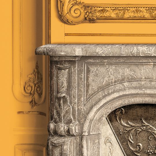 Set of Haussmann wood panels - Saffron yellow