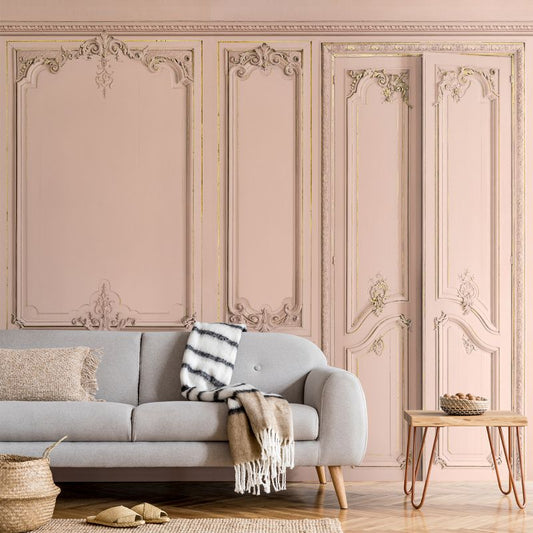 Set of Haussmann wood panels - Salmon Pink