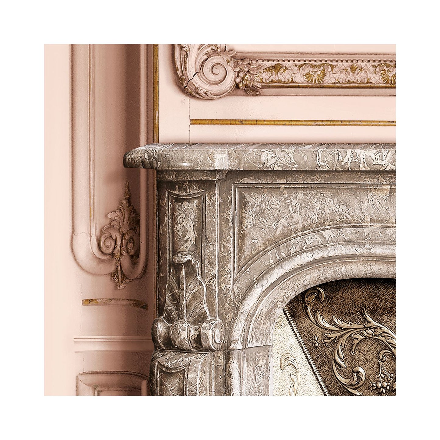 Set of Haussmann wood panels - Salmon Pink