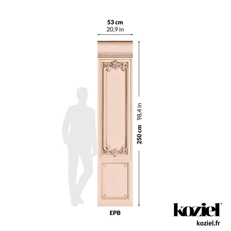 Set of Haussmann wood panels - Salmon Pink