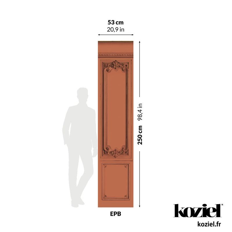 Set of Haussmann wood panels - Terracotta