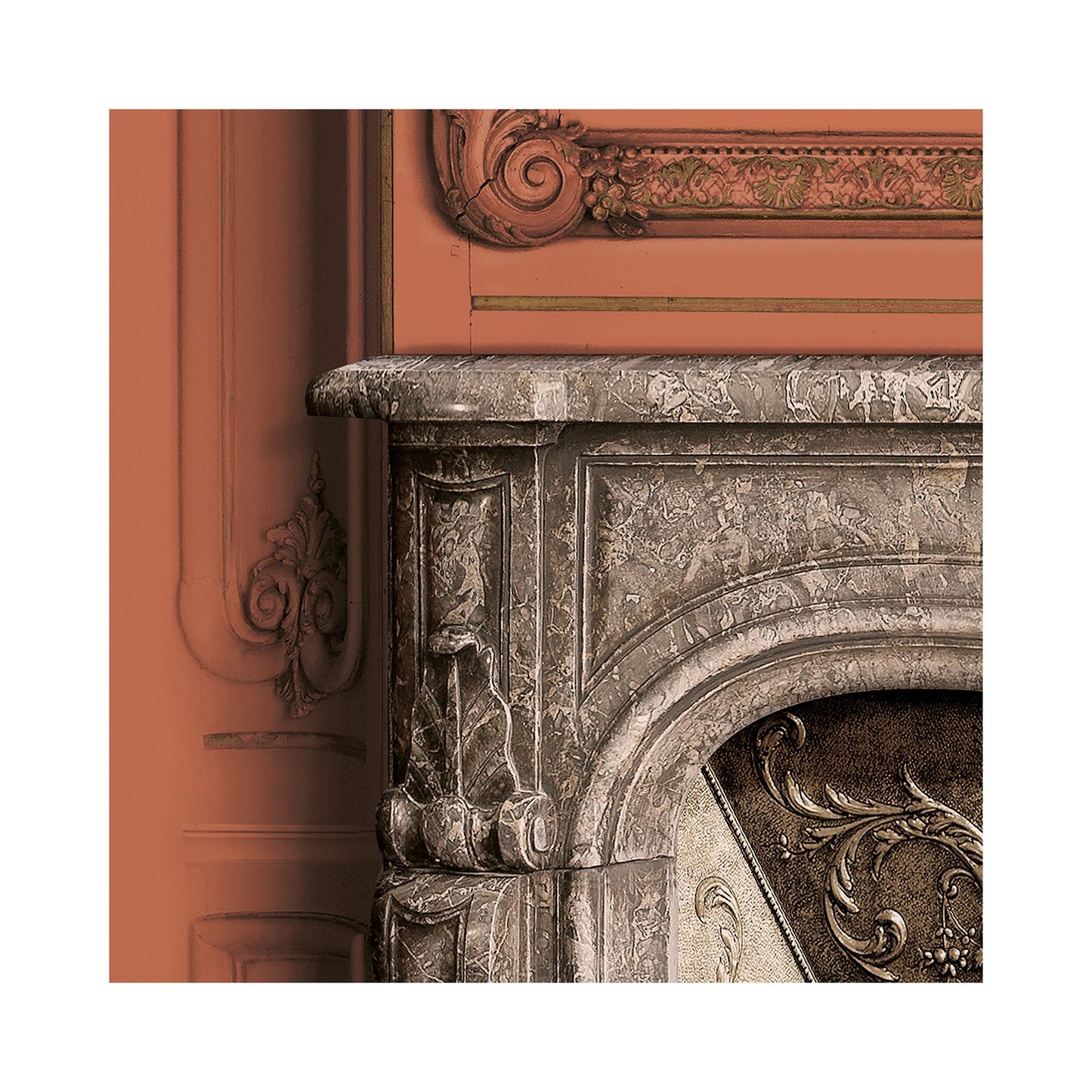 Set of Haussmann wood panels - Terracotta