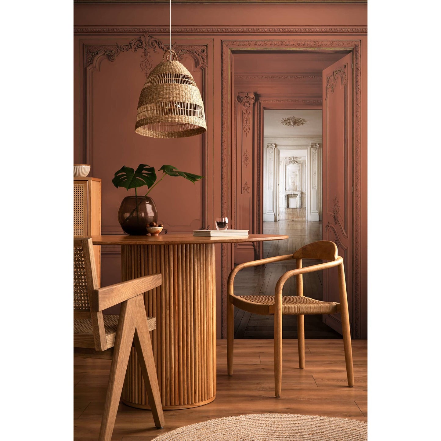 Set of Haussmann wood panels - Terracotta