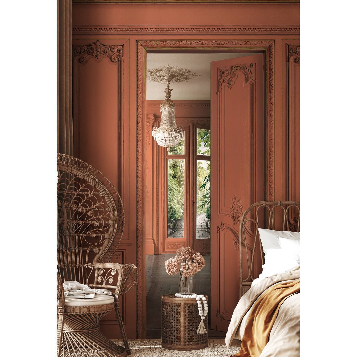 Set of Haussmann wood panels - Terracotta