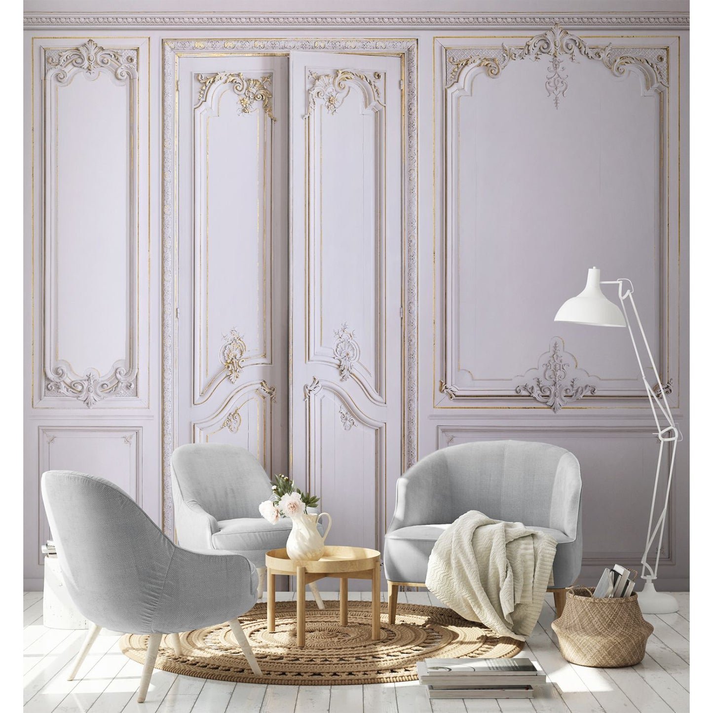 Set of Haussmann wood panels - Wisteria