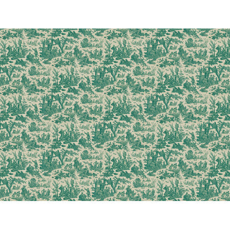 Toile de Jouy pattern wallpaper - Green