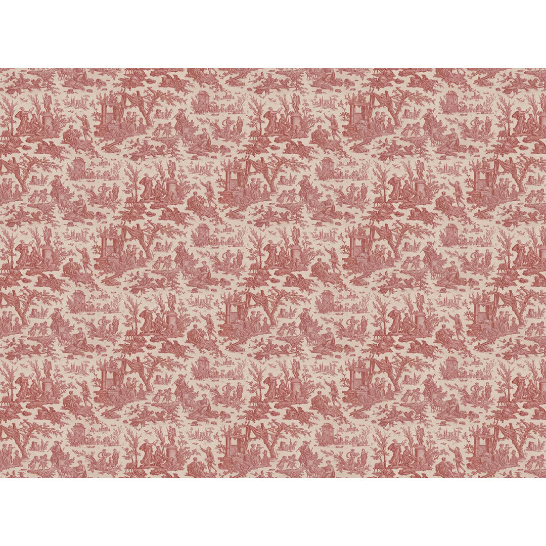 Toile de Jouy pattern wallpaper - Red