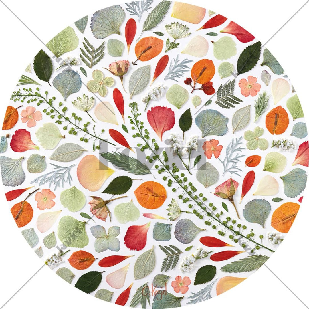 Tropical garden herbarium round vinyl placemat