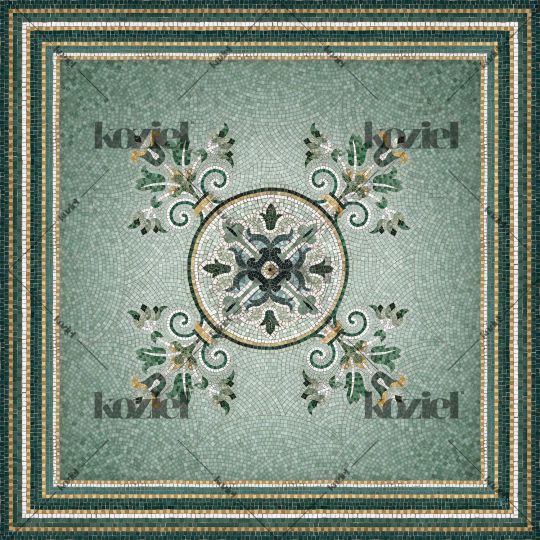 Amanda vinyl mosaic rug - XL Table size 150x150