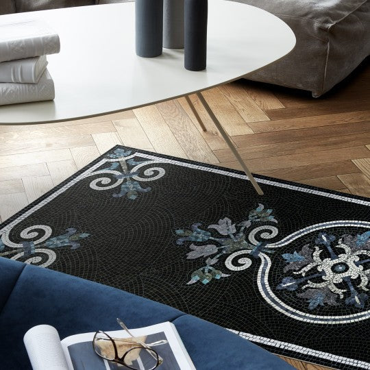 Angelica vinyl mosaic rug- runner size