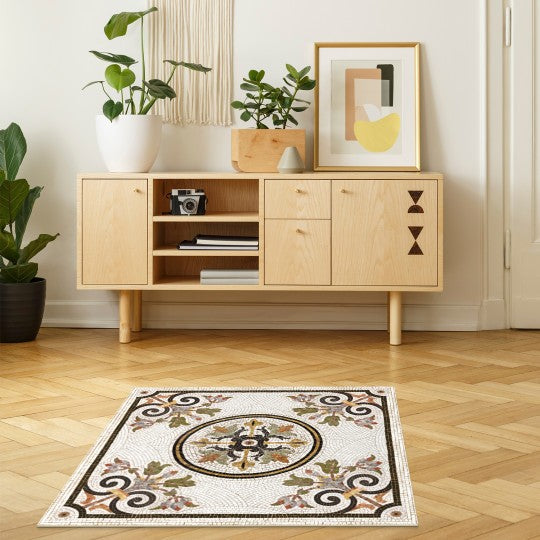 Helena vinyl mosaic rug 98x98cm