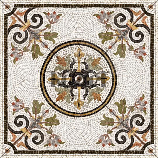 Helena vinyl mosaic rug 98x98cm