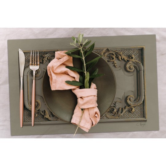 Warm Grey Haussmann woodworks vinyl placemat