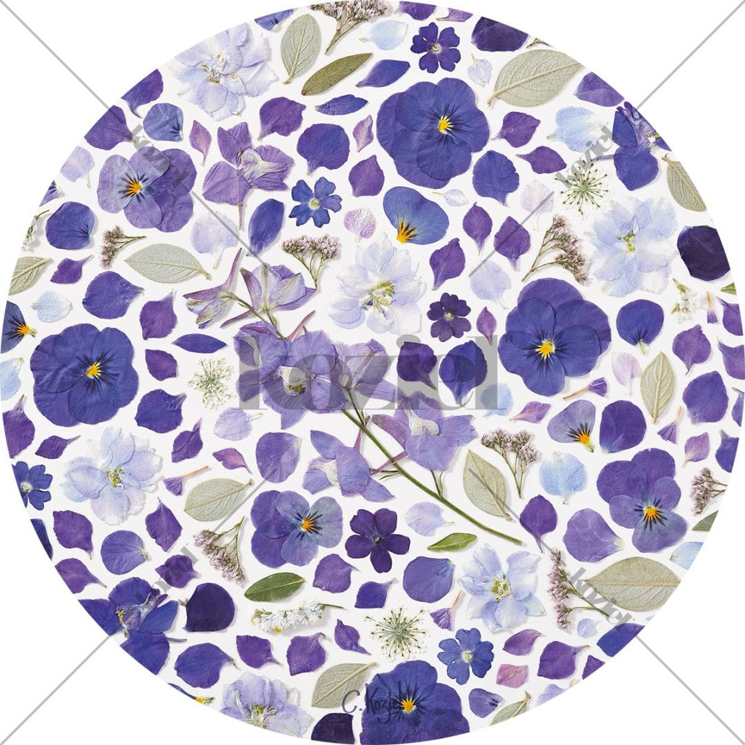 Winter garden herbarium round vinyl placemat